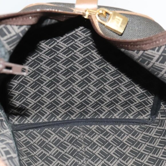 Dunhill Boston Bag PVC Brown Auth am8180 - Picture 11 of 16